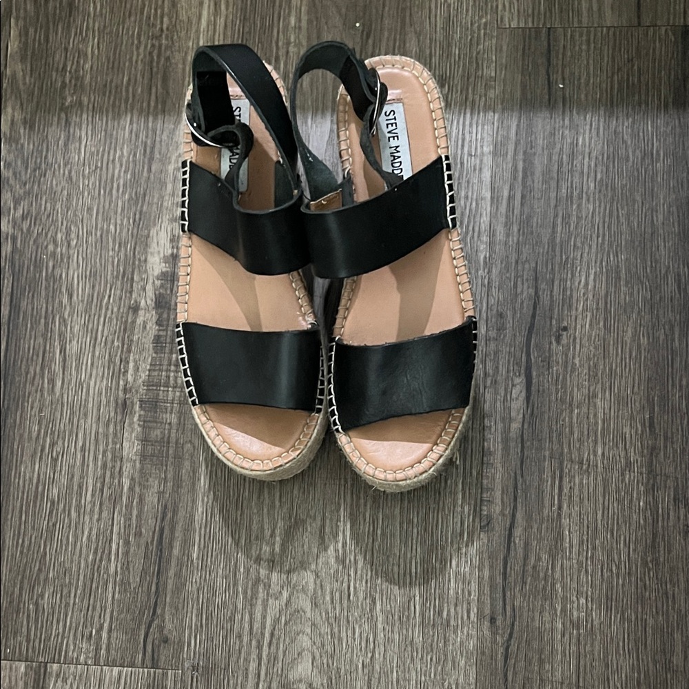 Steve Madden Black Espadrille Sandals - Picture 3 of 4